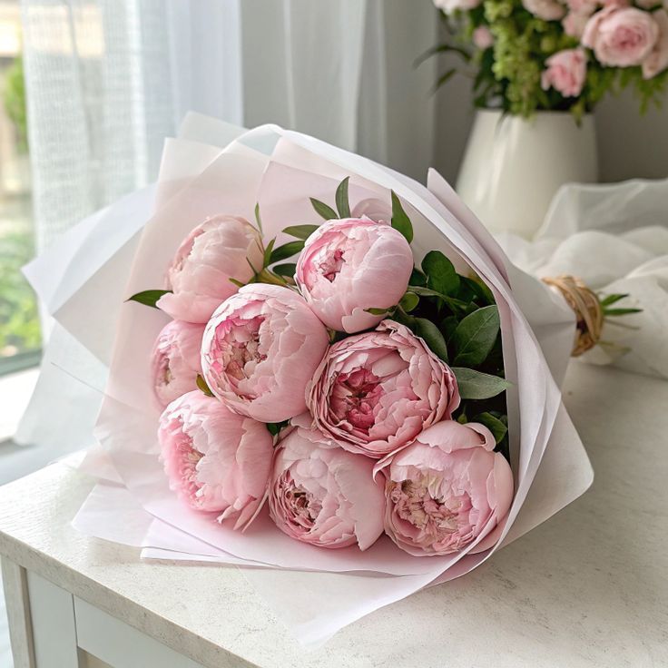 Zachte roze pioenrozen