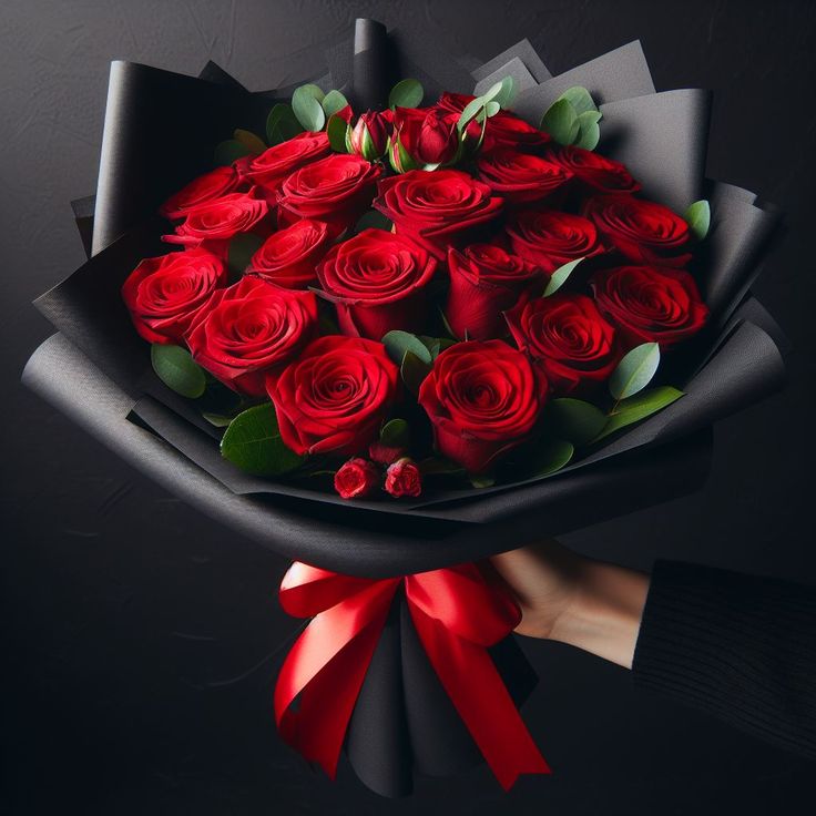 Velvet Rose Luxe boeket met rode rozen